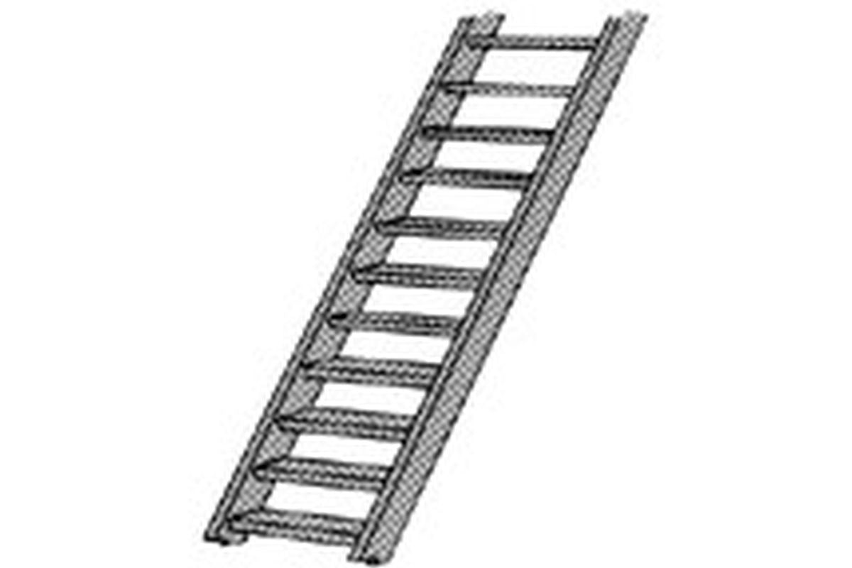 Plastruct 90442 Gray ABS Stairway HO gauge 9/64  (3.6mm) x 25/64  (9.9
