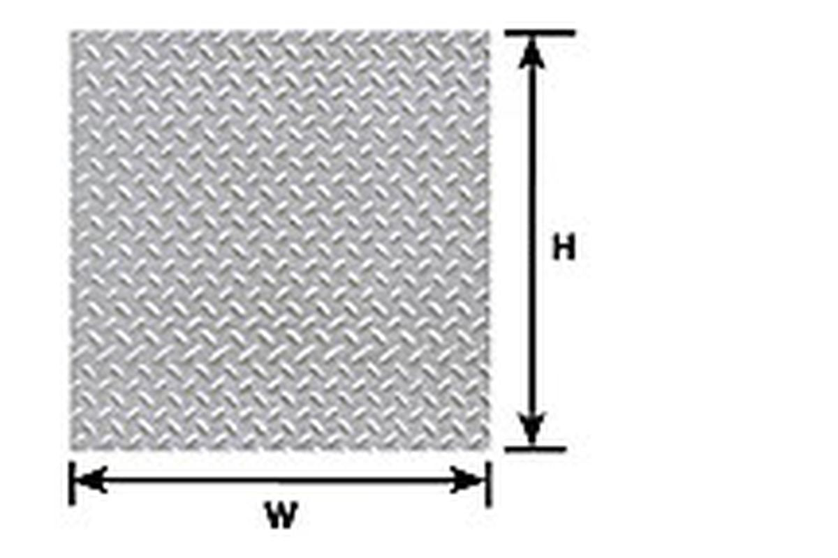 Plastruct 91687 HO gauge White Diamond Plate Sheet 12  x 7  (2 per pack)