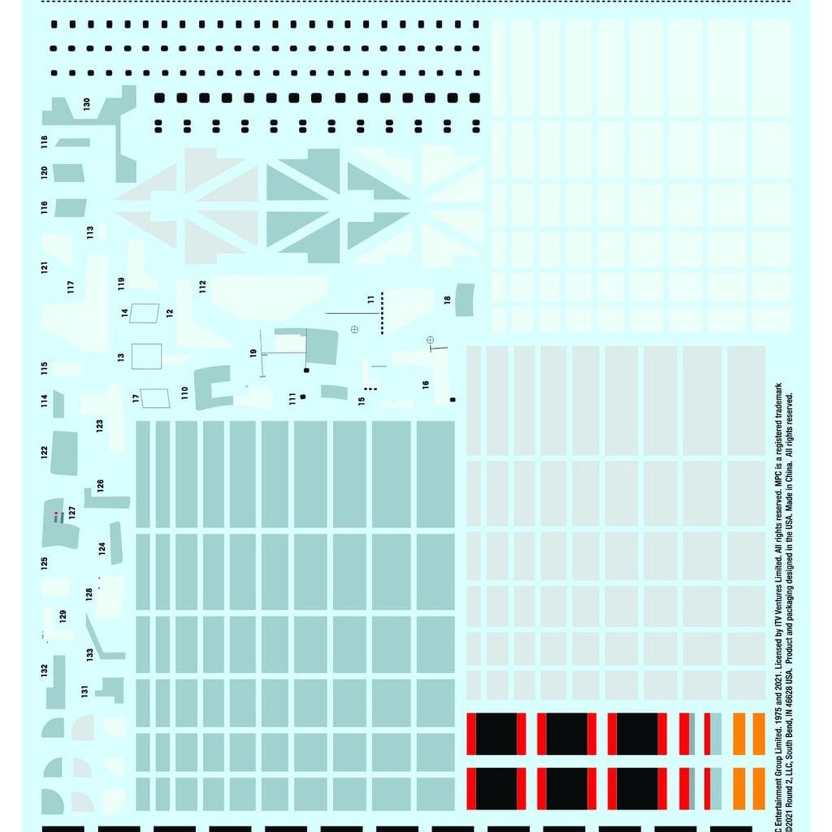 Polar Lights Model 51 Space: 1999 22 Eagle Transporter Paneling Decals(Can be used
