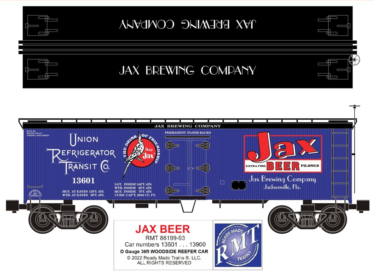 Ready Made Trains RMT 8619993 O Woodside Reefer Jax Beer