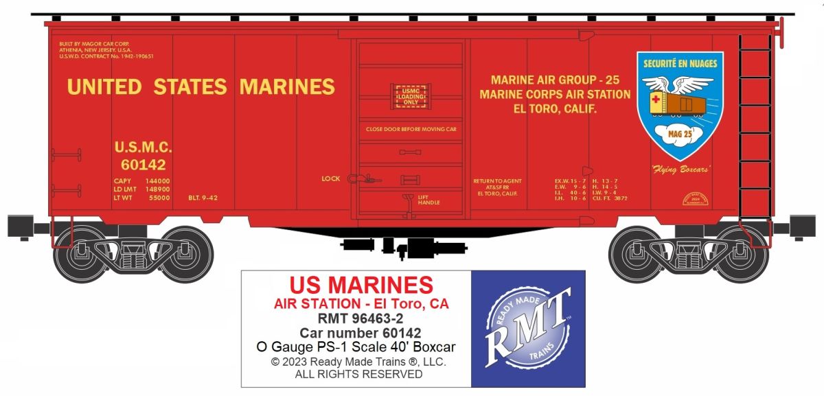 Ready Made Trains RMT 964632 O Boxcar US Marines