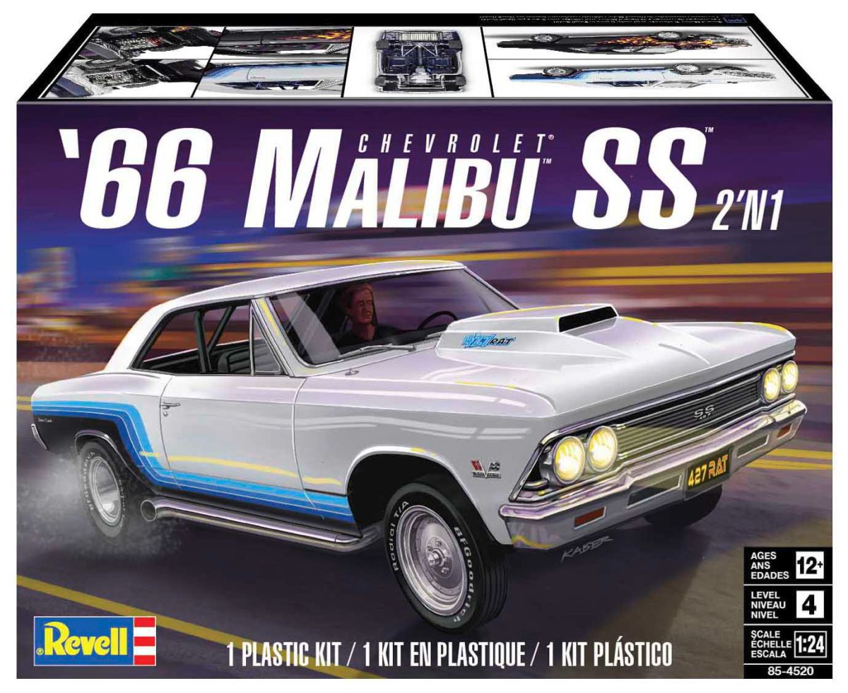 Revell Model 854520 66 Chevy Malibu Ss 2n1 Skill 4