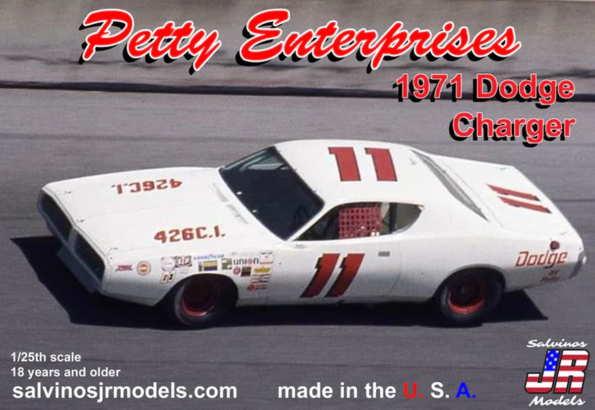 Salvino Jr. Model Company 34088 Petty Enterprises 1971 Dodge Charger Flathood