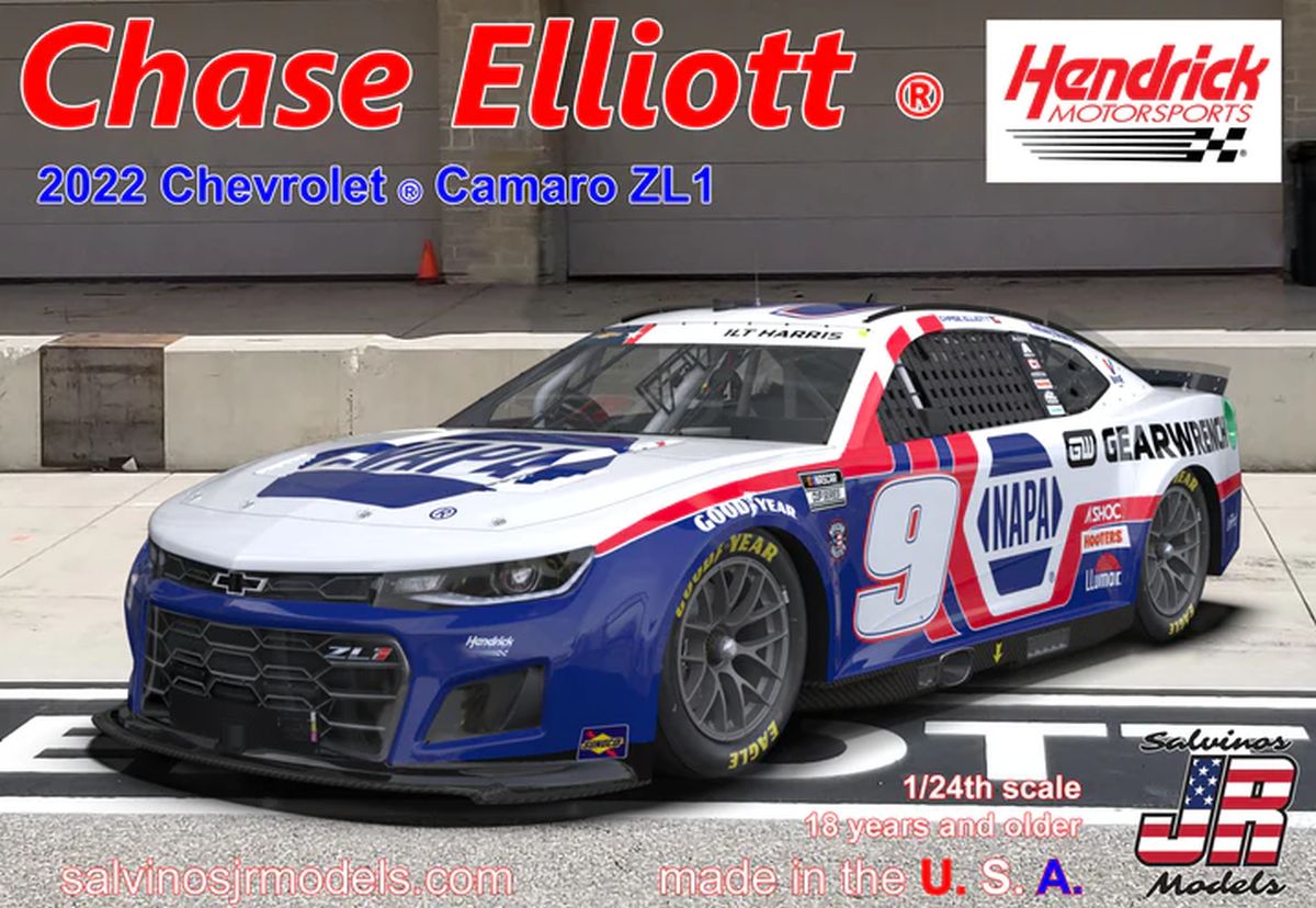Salvino Jr. Model Company 34089 Hendrick Motorsports Chase Elliott 2022 Camaro- Patriotic