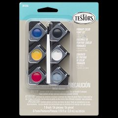 Testors Paint 281224 Acrylic Pots 6 Color Primary Tri replaces 9001