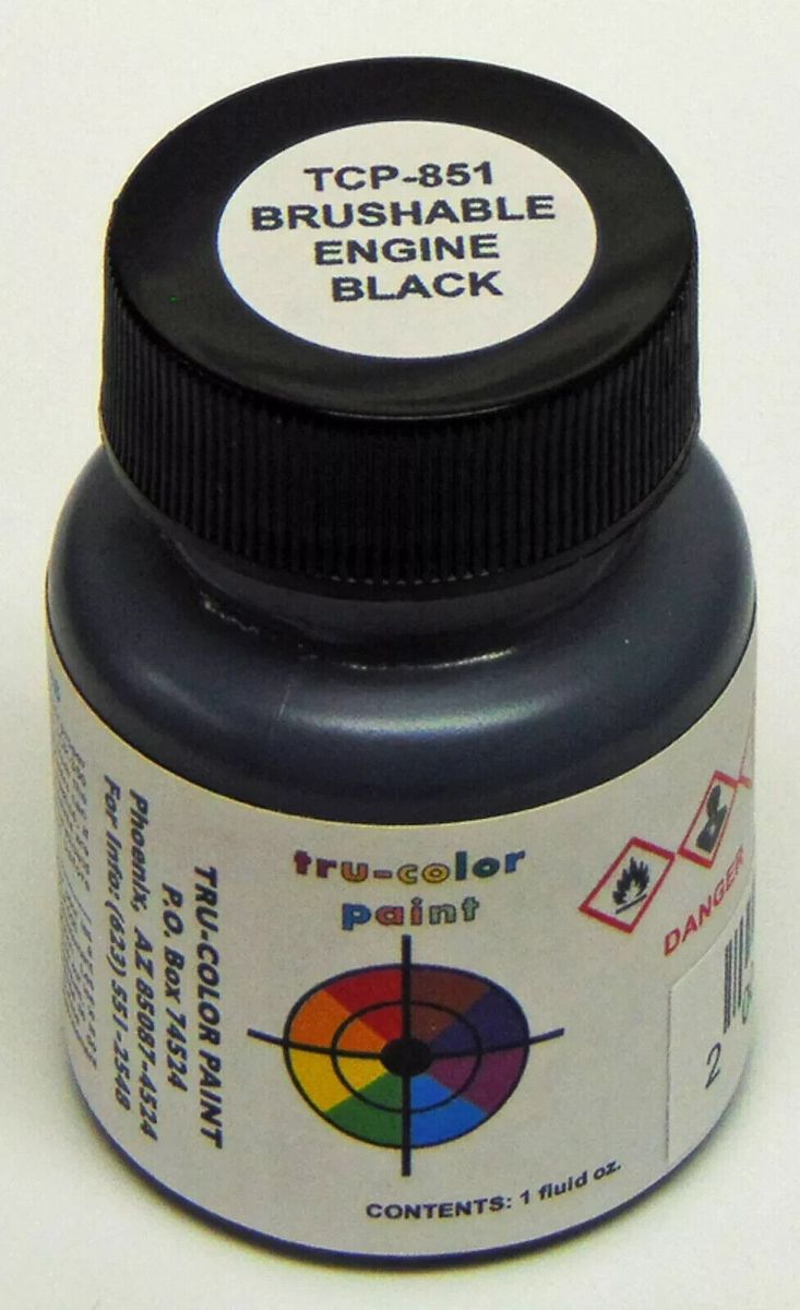 Tru-Color Paint 851 Flat Brushable Engine Black 1oz