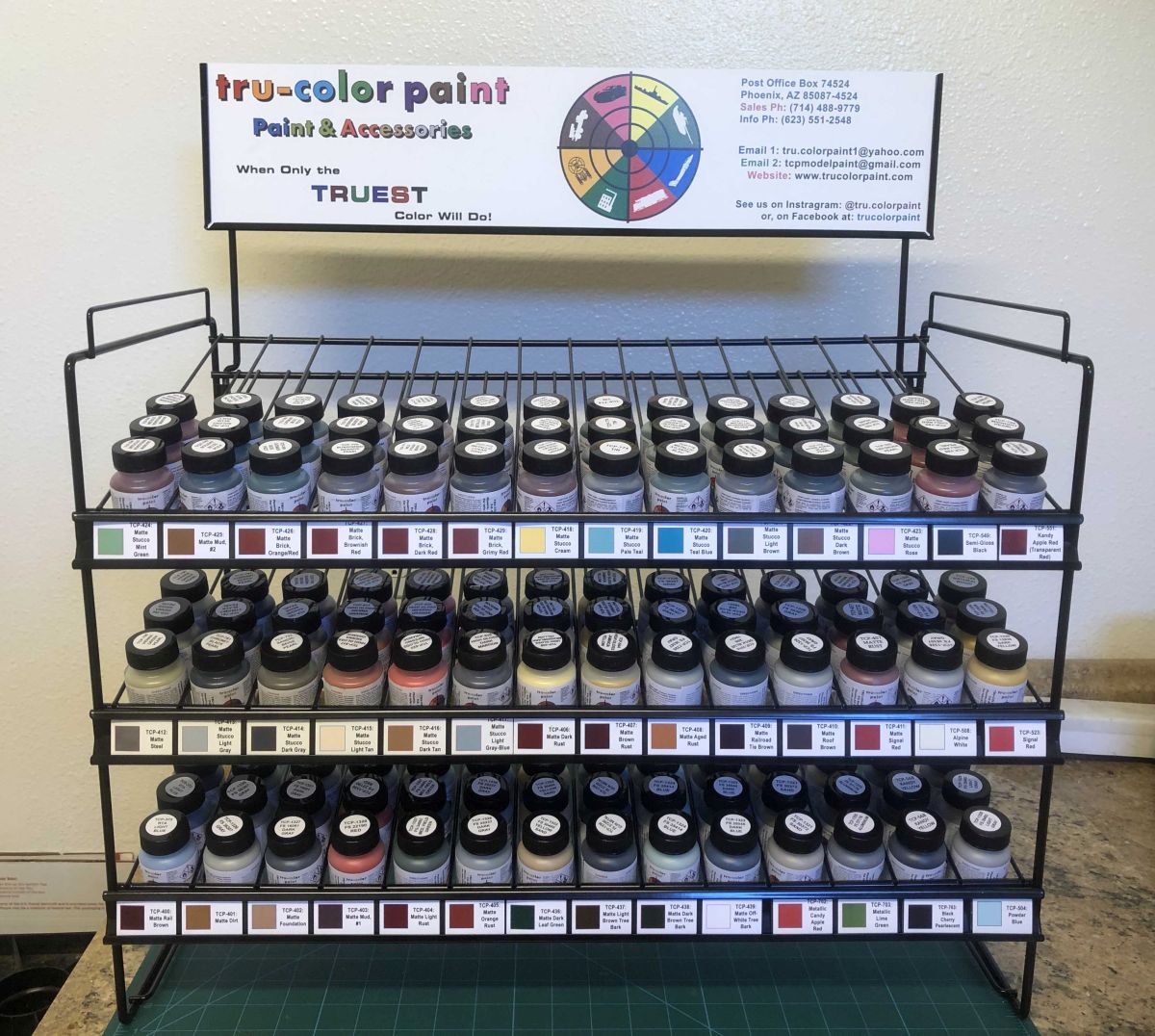 Tru-Color Paint RACK Paint Rack Bottles holds 42 Colors