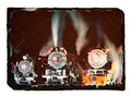 Van Buren Productions VBP1251 Steam 3 Locos Headon at Night Slate