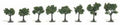 Woodland Scenics 1501 Trees 3/4 -1 1/4  Medium Green