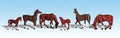 Woodland Scenics 1842 HO Chestnut Horses