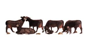 Woodland Scenics 1955 HO Black Angus Cows