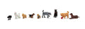 Woodland Scenics 1972 HO Dogs & Cat