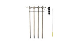 Woodland Scenics 2265 HO Pre-Wired Poles Single Crossbar