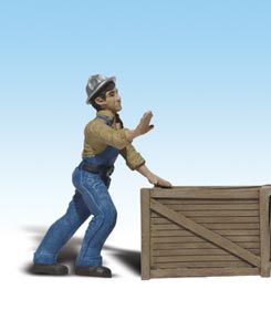 Woodland Scenics 2523 G Dock Worker w/Crate
