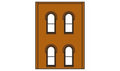 Woodland Scenics 30108 HO DPM 2-Story Wall Arched 4-Windows