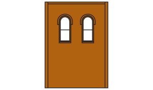 Woodland Scenics 30109 HO DPM 2-Story Wall Arched Upper 2-Windows