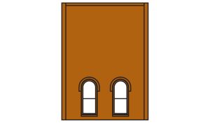 Woodland Scenics 30110 HO DPM 2-Story Wall Arched Lower 2-Windows