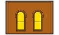 Woodland Scenics 30112 HO DPM 1-Story Wall Arched Windows