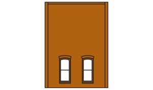 Woodland Scenics 30137 HO DPM 2-Story Wall Lower Small Rectangular Windows