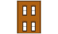 Woodland Scenics 30138 HO DPM 2-Story Wall 4 Rectangular Windows
