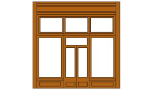 Woodland Scenics 30161 HO DPM Street Level Wall 20th Century Storefront Entry
