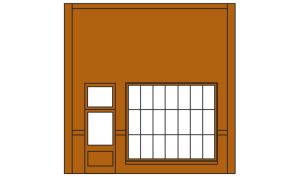 Woodland Scenics 30171 HO DPM Street Level Wall Steel Sash Entry