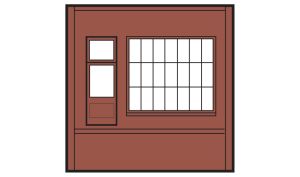 Woodland Scenics 30172 HO DPM Dock Level Wall Steel Sash Entry
