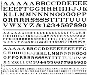 Woodland Scenics 505 RR Roman Letters/black Dry Transfer