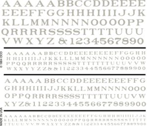 Woodland Scenics 506 RR Roman Letters/white Dry Transfer