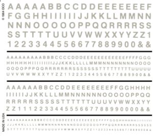 Woodland Scenics 507 RR Gothic Letters/white Dry Transfer