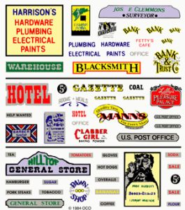 Woodland Scenics 552 Assorted Business Signs Dry Transfer Dry Transfer