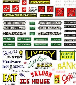 Woodland Scenics 553 HO Depot REA & Advertising Signs Dry Transfer Dry Transfer