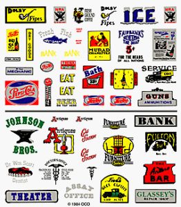 Woodland Scenics 554 Product & Advertising Signs Dry Transfer Dry Transfer