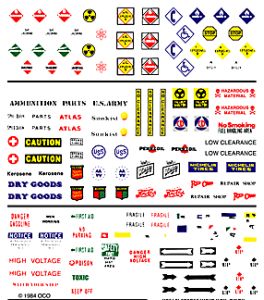 Woodland Scenics 560 Crate Labels & Warning Signs Dry Transfer Dry Transfer