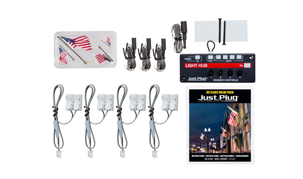 Woodland Scenics 5924 Value Pack U.S. Flag Wall Mount