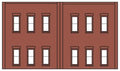 Woodland Scenics 60122 N DPM 2-Story Wall 12 Windows