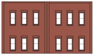 Woodland Scenics 60122 N DPM 2-Story Wall 12 Windows