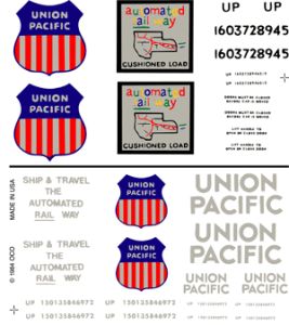 Woodland Scenics 603 Union Pacific Box Cars Dry Transfer