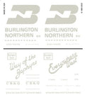 Woodland Scenics 607 BN and CB&Q Boxcars Dry Transfer