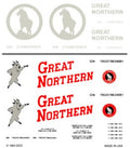 Woodland Scenics 610 Great Northern Boxcars Dry Transfer