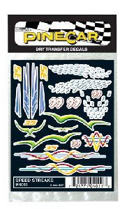Pinecar Derby 4011 Dry Transfer/Speed Streaks