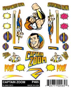 Pinecar Derby 465 Stick-On Decal/Captain Zoom