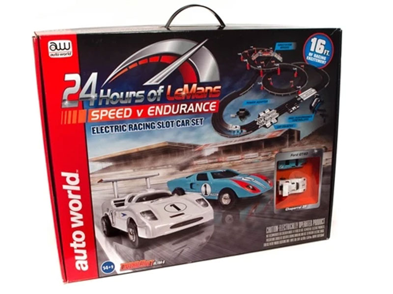 Auto World HO SLOT CAR 16' 24 Hours of Le Mans Speed V Endurance 1966 Ford GT40 SET SRS333
