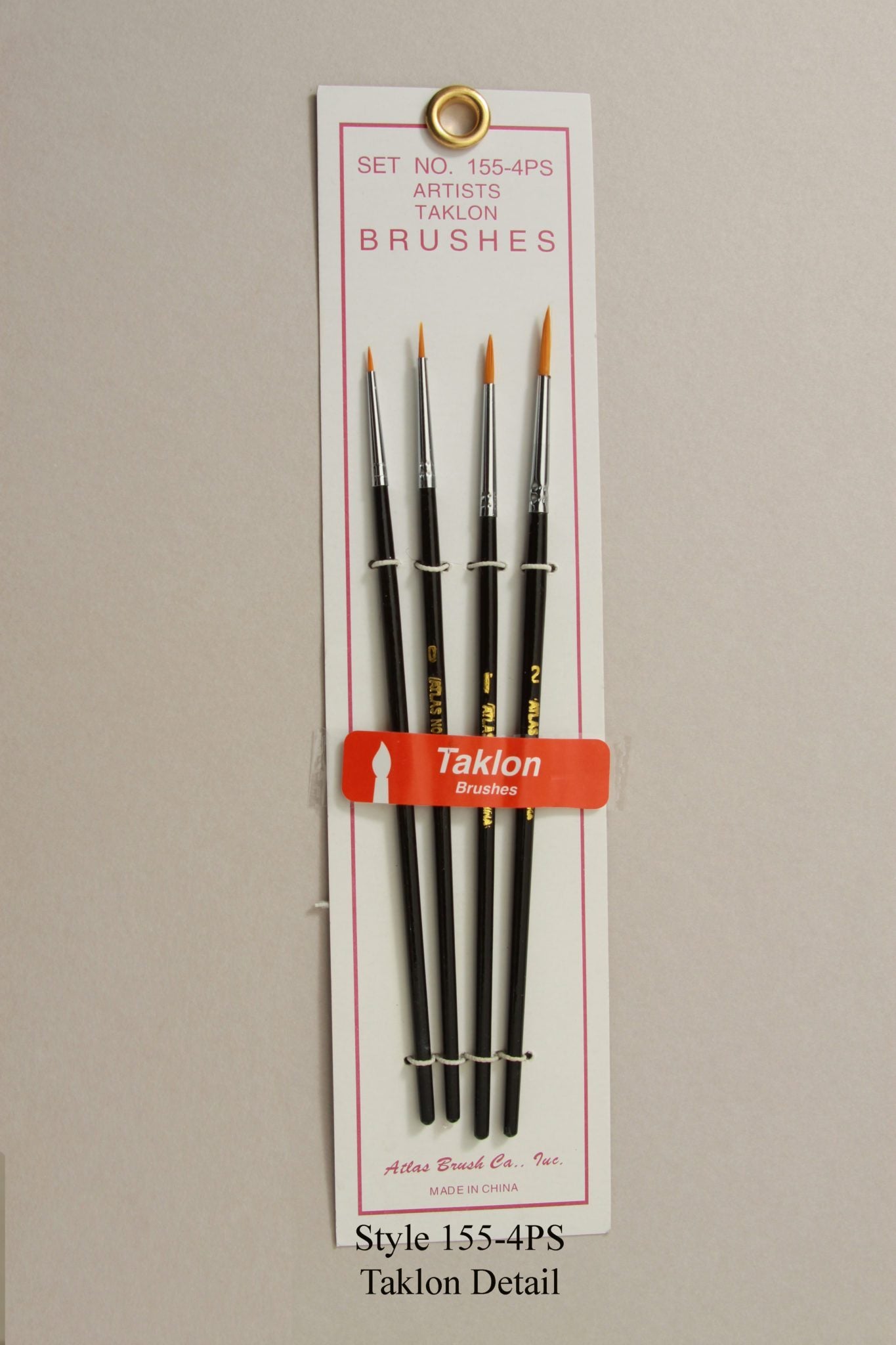 Atlas Brush Company 1554PS 4pc Golden Taklon Detail Brush Set