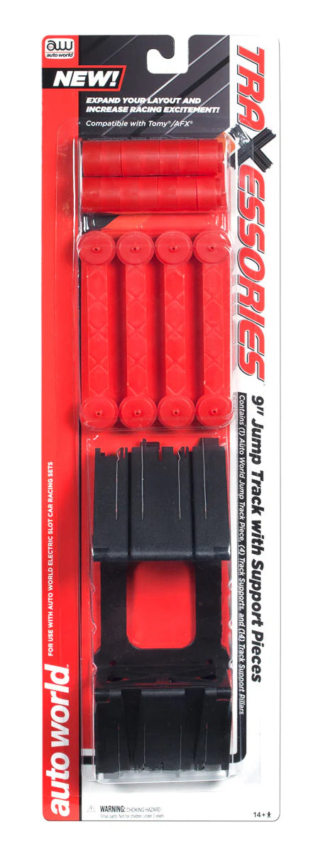 Auto World HO SLOT CAR 9' Jump Track with Support Pieces Track Accessory TRX100
