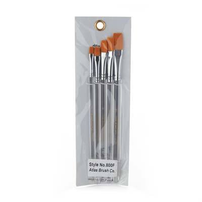 Atlas Brush Company 800F 5-pc Set sable/taklon brushes flat