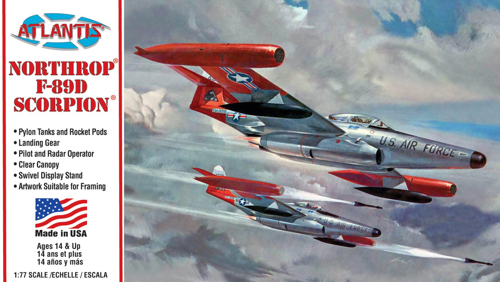 Atlantis Models Northrop F-89D Scorpion W/Swivel 1:80 ALM 221