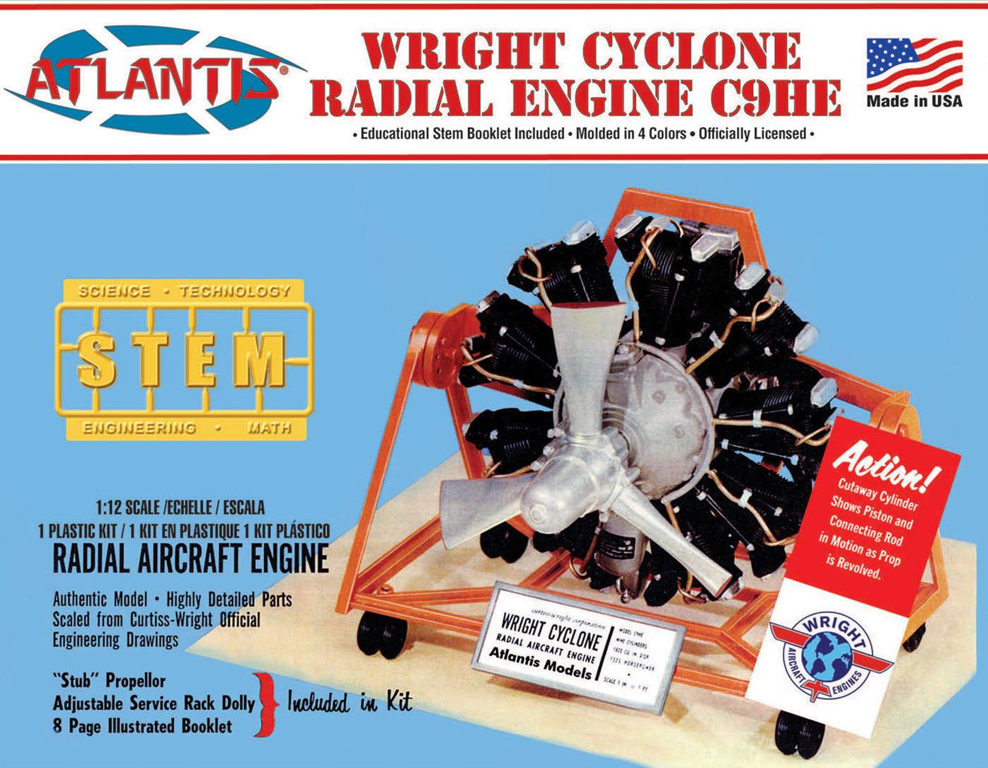 Atlantis Models Wright Cyclone 9 Radial Engine 1:12 ALM 6052