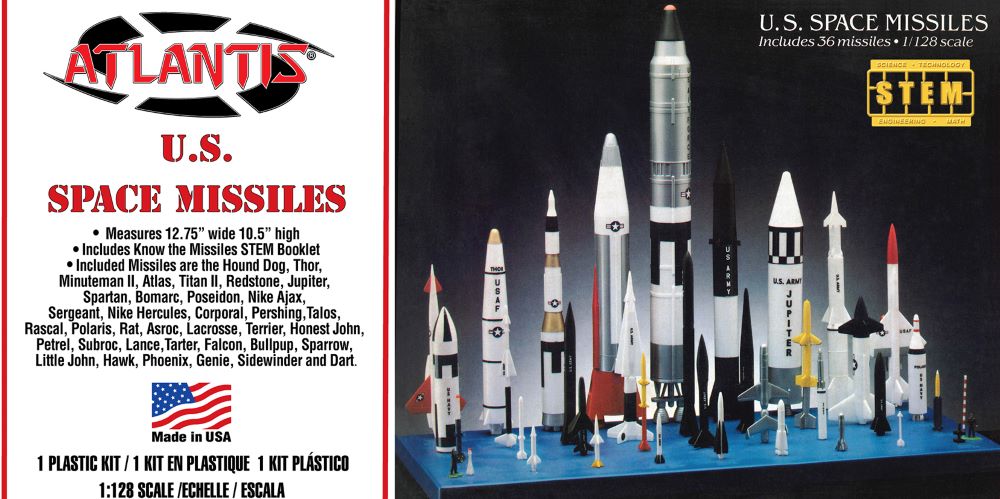 Atlantis Models US Space Missles 36 Missles 1:128 ALM 6871