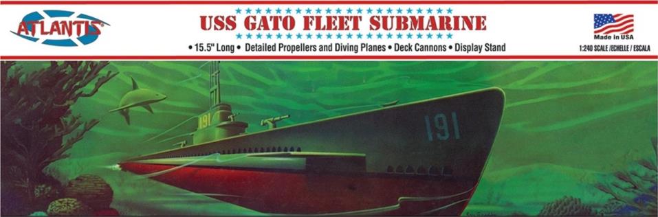 Atlantis Models WWII Gato Class Fleet Submarine 1:240 ALM 743